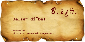 Balzer Ábel névjegykártya